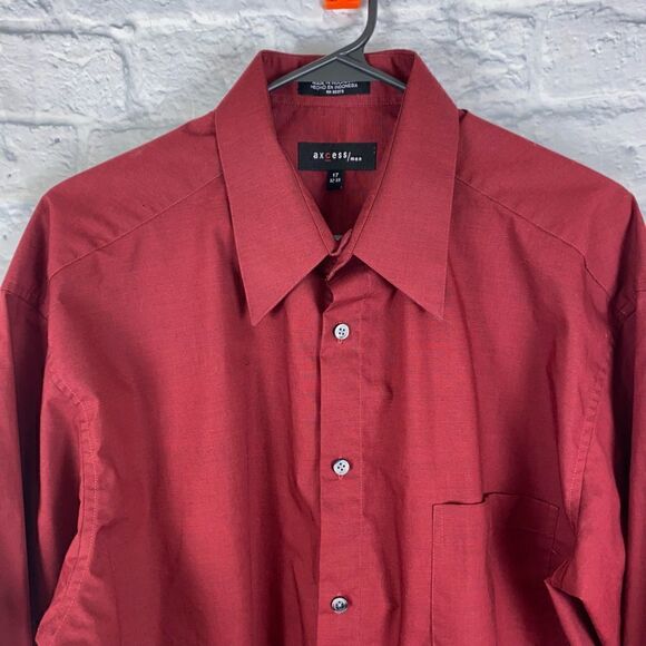 Axcess men button down dress shirt w/front pockets sz 17 32-33 - Picture 5 of 8